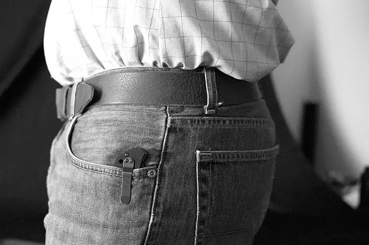 ZT knife in front left pocket