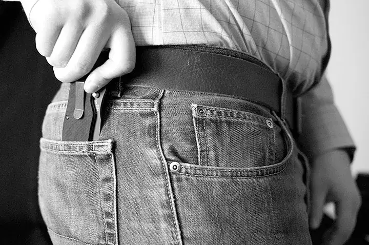 ZT knife in back right pocket