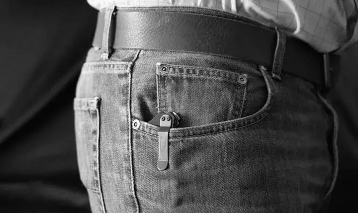 ZT knife in front right pocket
