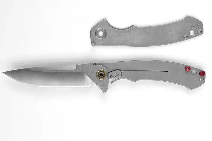 Manual ZT 0450 knife with KVT Ball Bearings disassembled